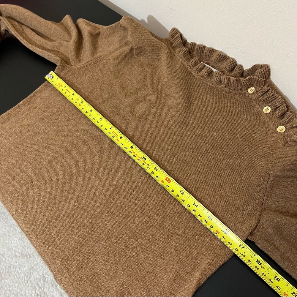 J. Crew Factory Cotton Ruffle Sweater With Buttons - Picture 9 of 11
